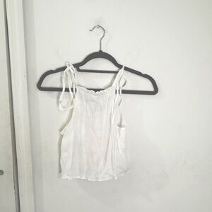 H&M White Linen Tank Top, size XS